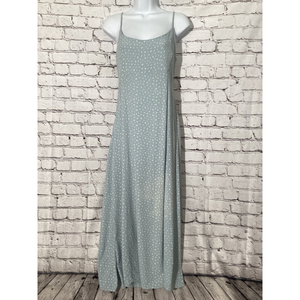 Brandy Melville Floral Maxi Dress Light Blue Ditsy Flower Adjustable Strap OS - Picture 1 of 5
